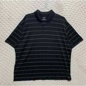 Champion Men's Golf Polo Shirt Sz XXL Black‎ White Striped Performance Casual